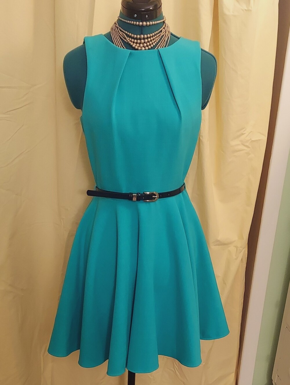 Lot of 3. Bundle of 'Closet London' Fit n Flare Dresses: Aqua, Black & Green